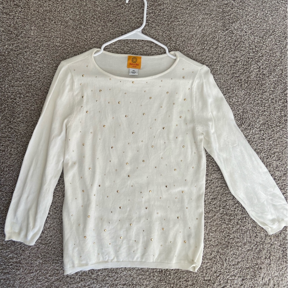 Petite small bedazzled sweater
